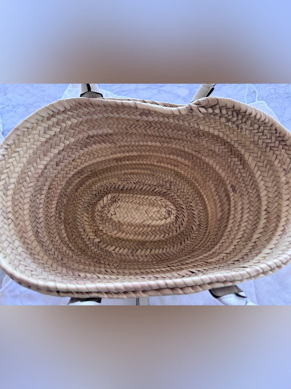 New Chloé Marcie Medium Raffia and Leather Basket Tote Bag - Picture 5 of 8